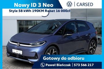 ID.3 Neo Style 58 kWh 190 KM automatyczna/Panoramiczny dach/Kamery 360
